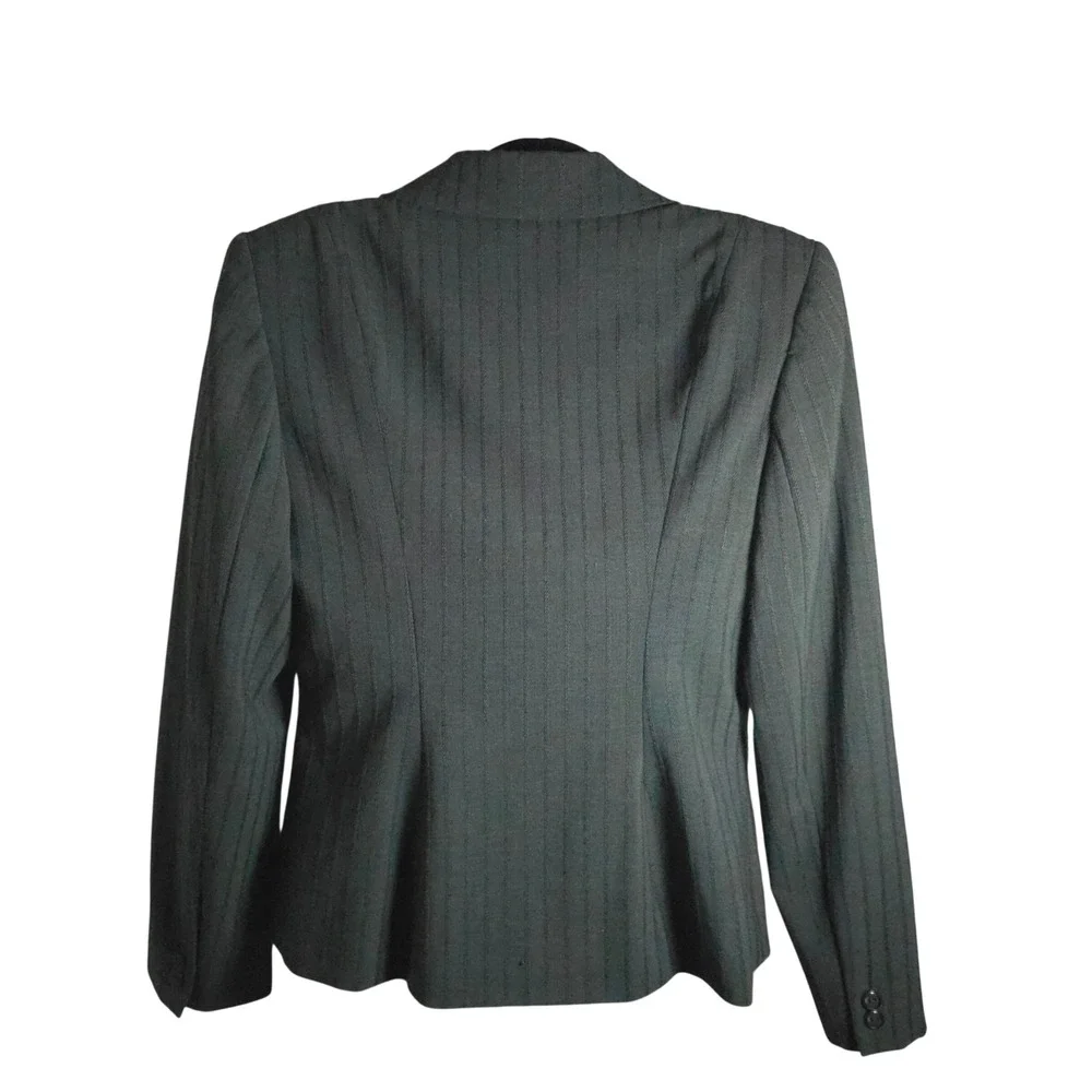 Banu Paris‎ Green Pinstripe Cropped Blazer Corset Set Womens Small